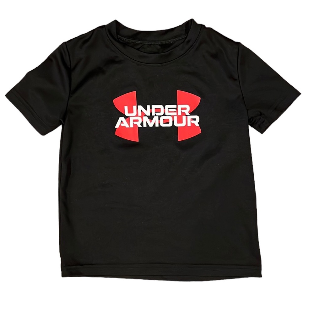 Under Armour Black Short Sleeved Shirt with Red Logo